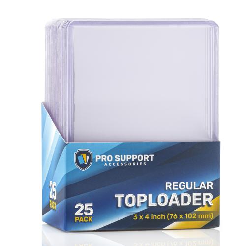Pro Support Accessories regular 3x4 inch toploaders, 25 pack